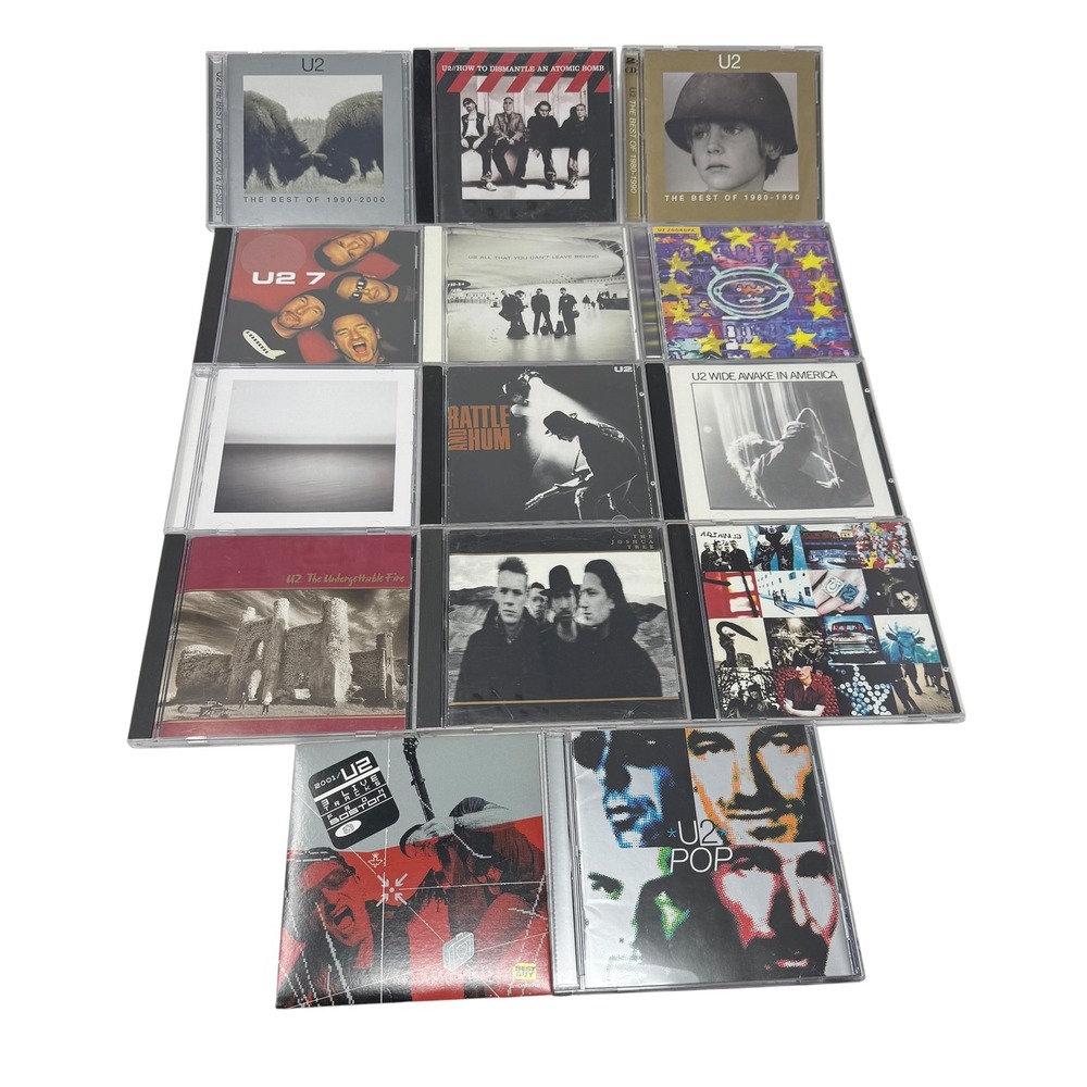 U2 CD Collection Lot of 14 Albums Joshua Tree Achtung Baby Pop Rattle and Hum